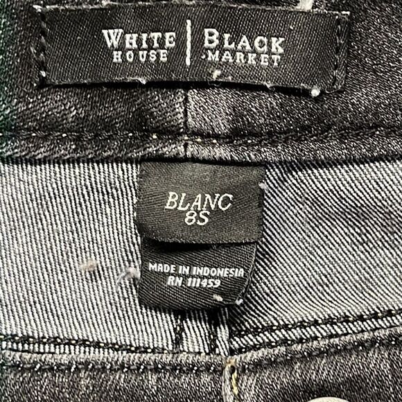 White House Black Market Black Distressed “Blanc” 5-Pocket Bootleg Jeans- 8S - Picture 10 of 14
